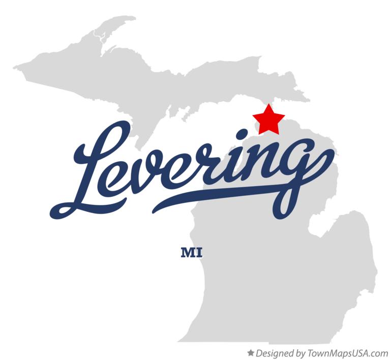 Map of Levering Michigan MI