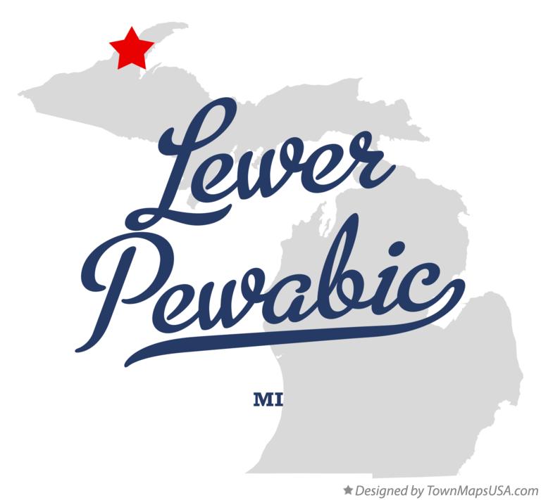 Map of Lewer Pewabic Michigan MI