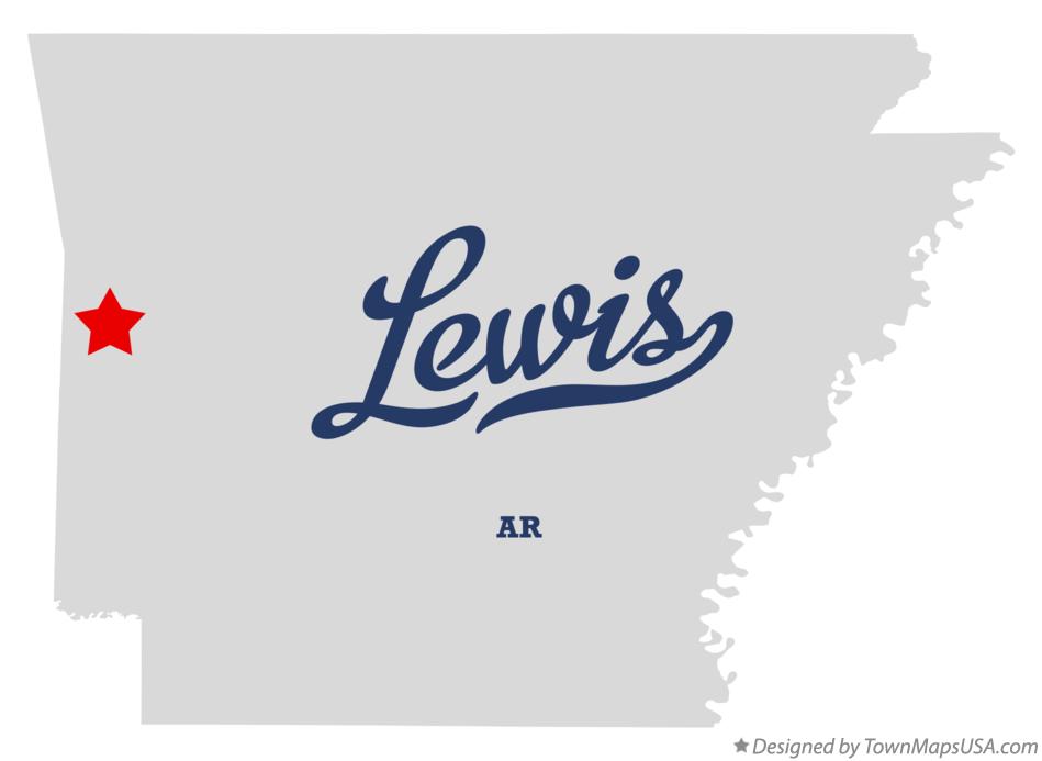Map of Lewis Arkansas AR