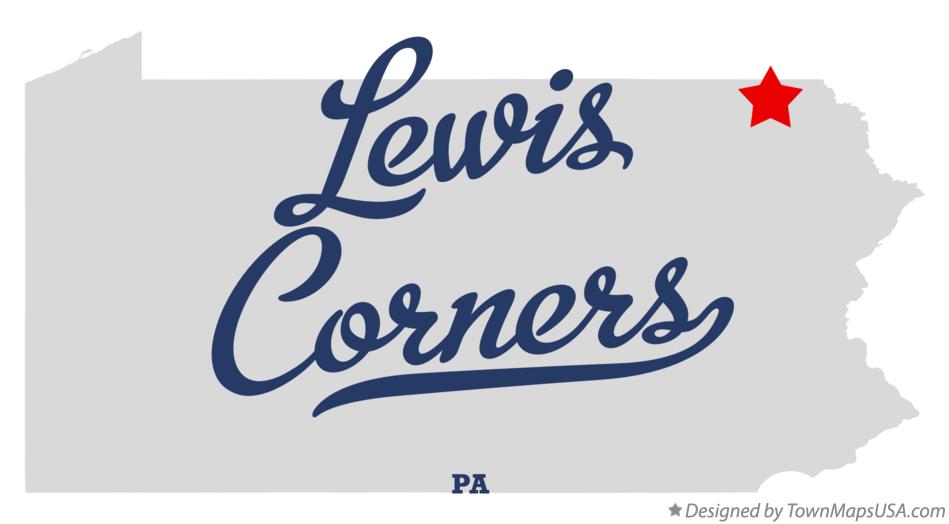 Map of Lewis Corners Pennsylvania PA