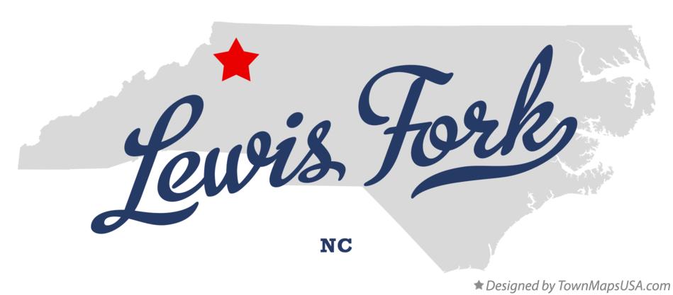 Map of Lewis Fork North Carolina NC