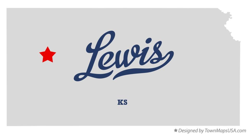 Map of Lewis Kansas KS