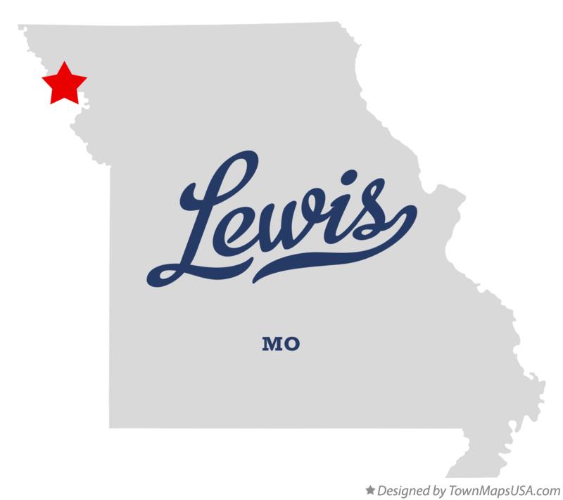 Map of Lewis Missouri MO
