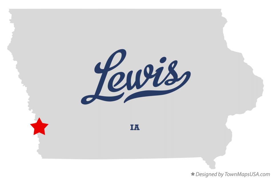 Map of Lewis Iowa IA