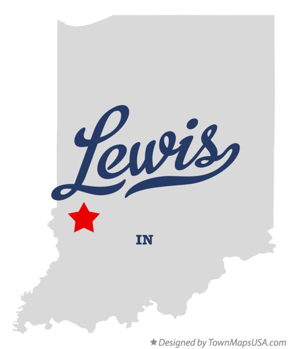 Map of Lewis Indiana IN