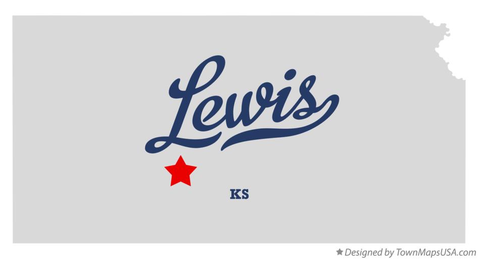 Map of Lewis Kansas KS