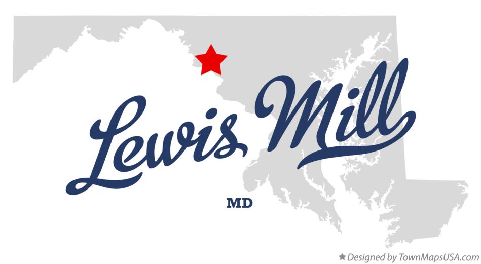 Map of Lewis Mill Maryland MD