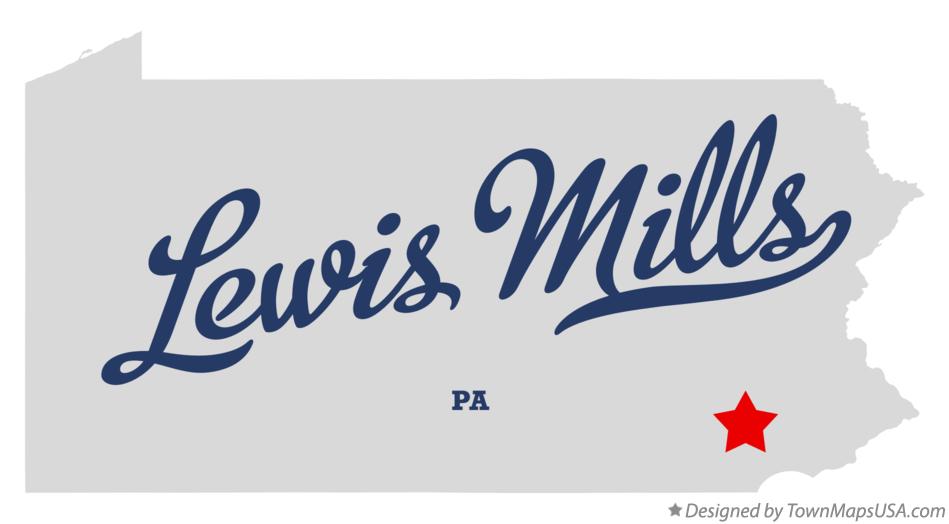 Map of Lewis Mills Pennsylvania PA