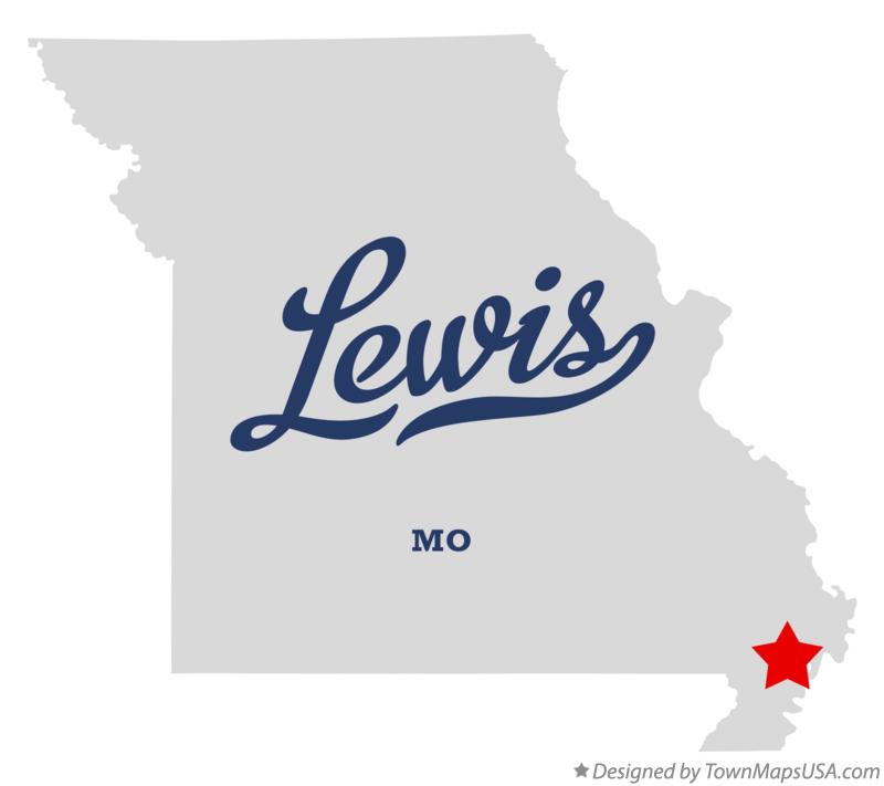 Map of Lewis Missouri MO