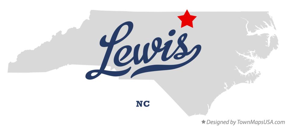 Map of Lewis North Carolina NC