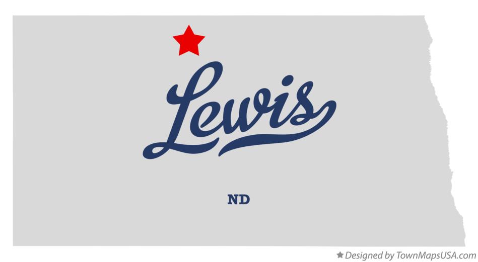 Map of Lewis North Dakota ND