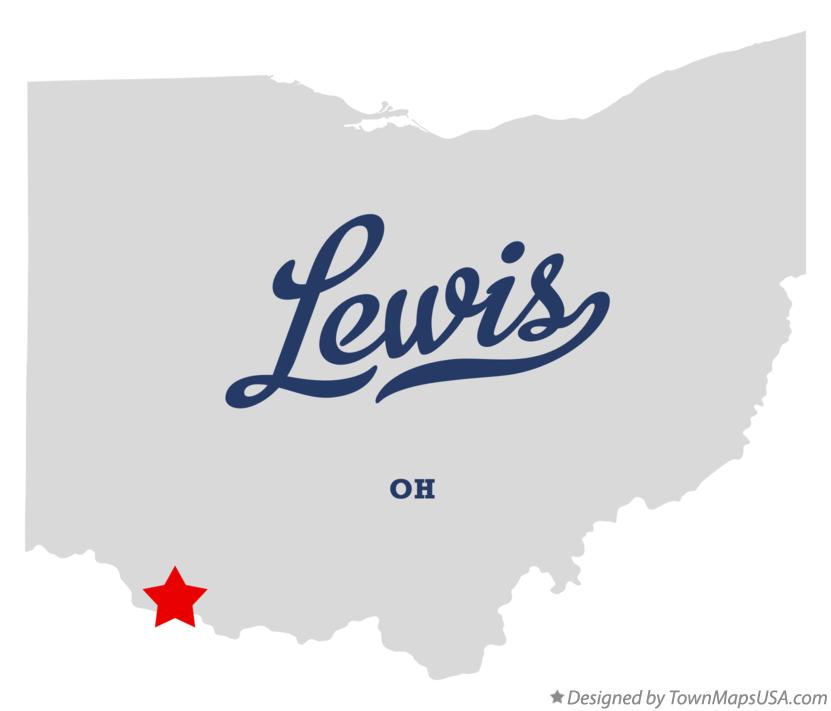 Map of Lewis Ohio OH
