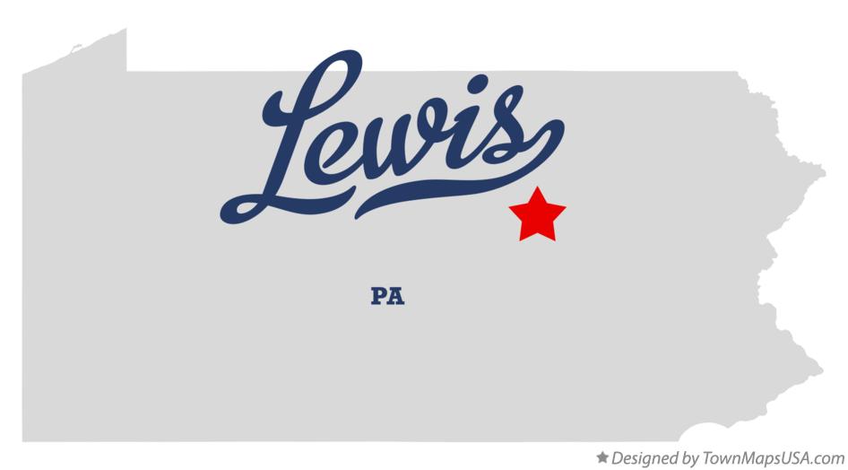 Map of Lewis Pennsylvania PA