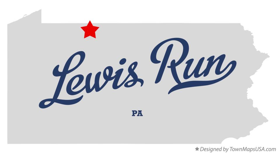 Map of Lewis Run Pennsylvania PA