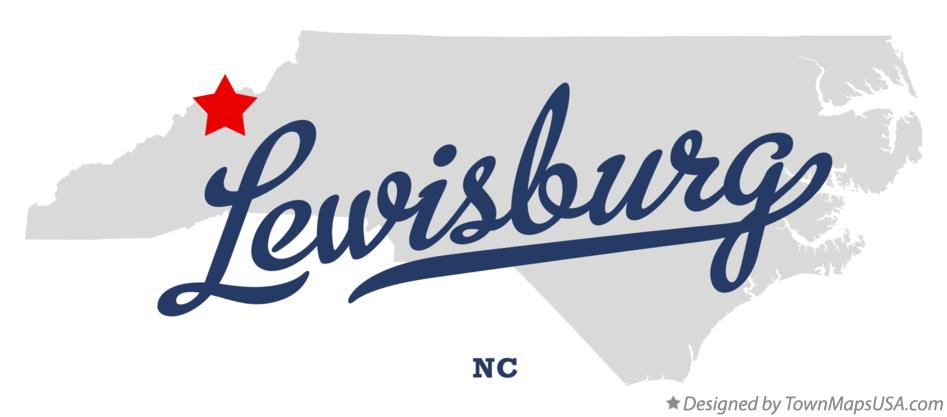 Map of Lewisburg North Carolina NC