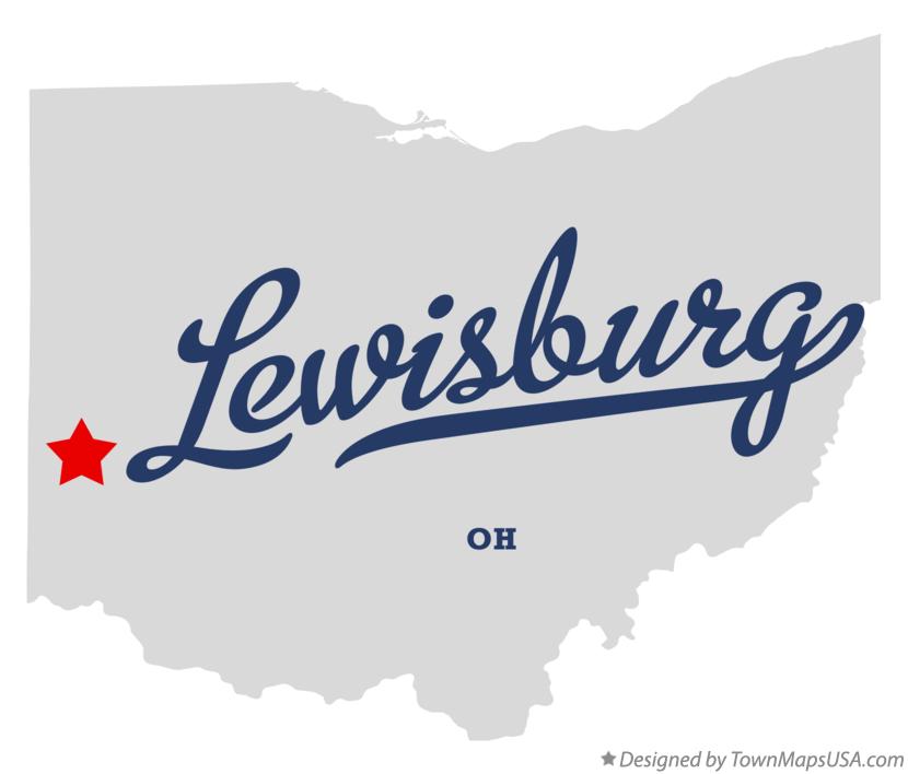 Map of Lewisburg Ohio OH