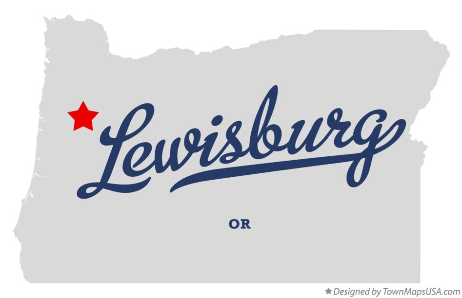 Map of Lewisburg Oregon OR