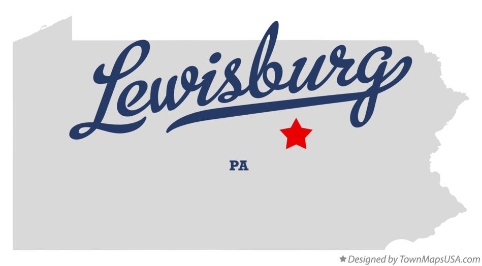 Map of Lewisburg Pennsylvania PA