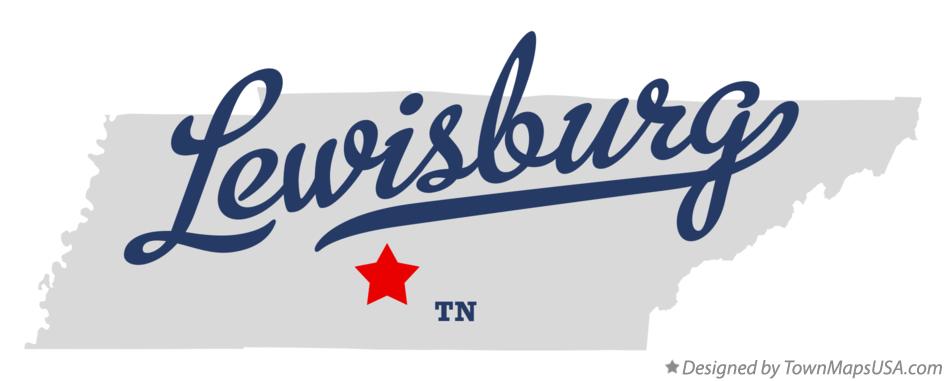 Map of Lewisburg Tennessee TN