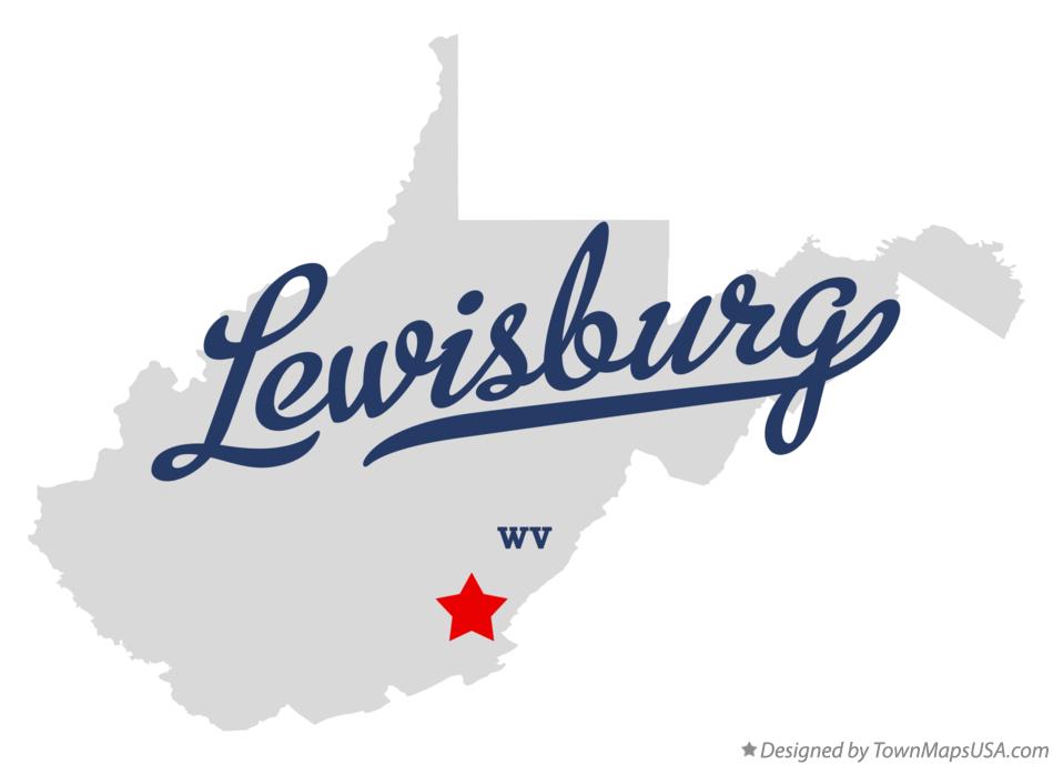 Map of Lewisburg West Virginia WV