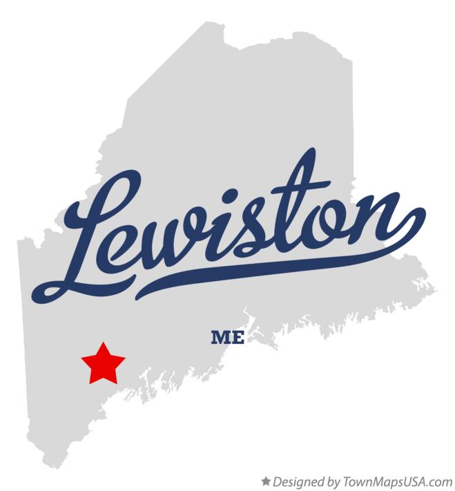Map of Lewiston Maine ME