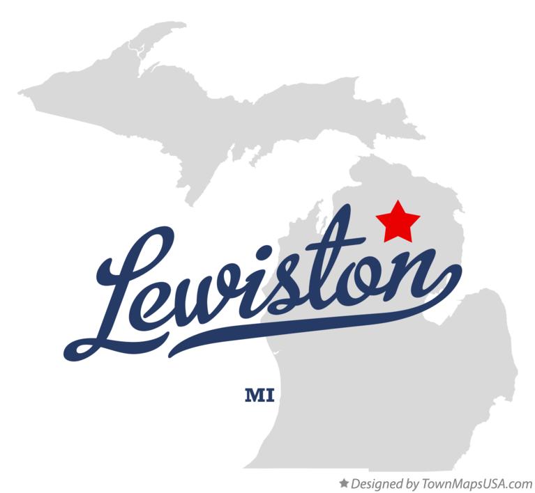 Map of Lewiston Michigan MI