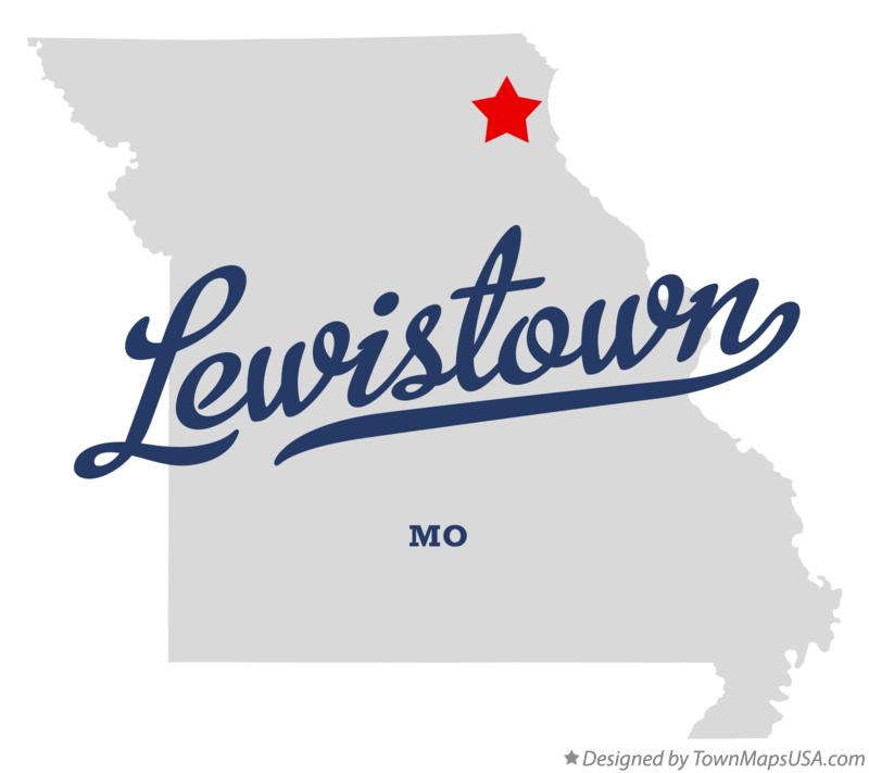 Map of Lewistown Missouri MO