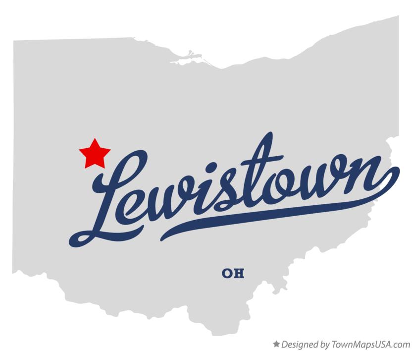 Map of Lewistown Ohio OH