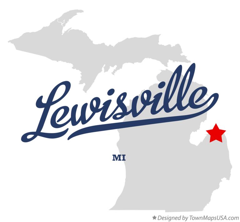 Map of Lewisville Michigan MI