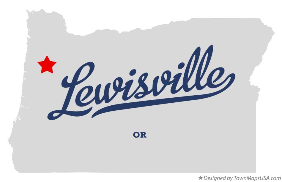 Map of Lewisville Oregon OR