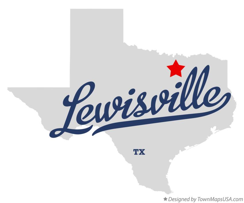 Map of Lewisville Texas TX