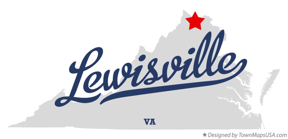 Map of Lewisville Virginia VA