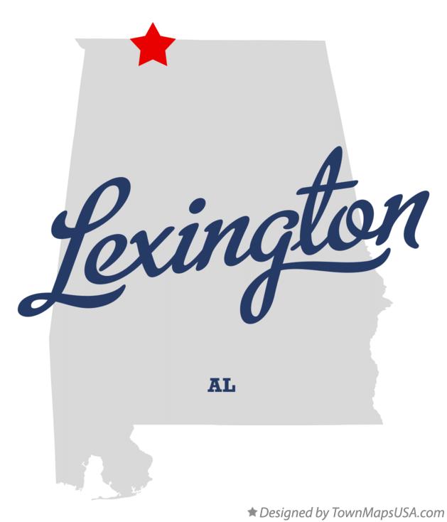 Map of Lexington Alabama AL