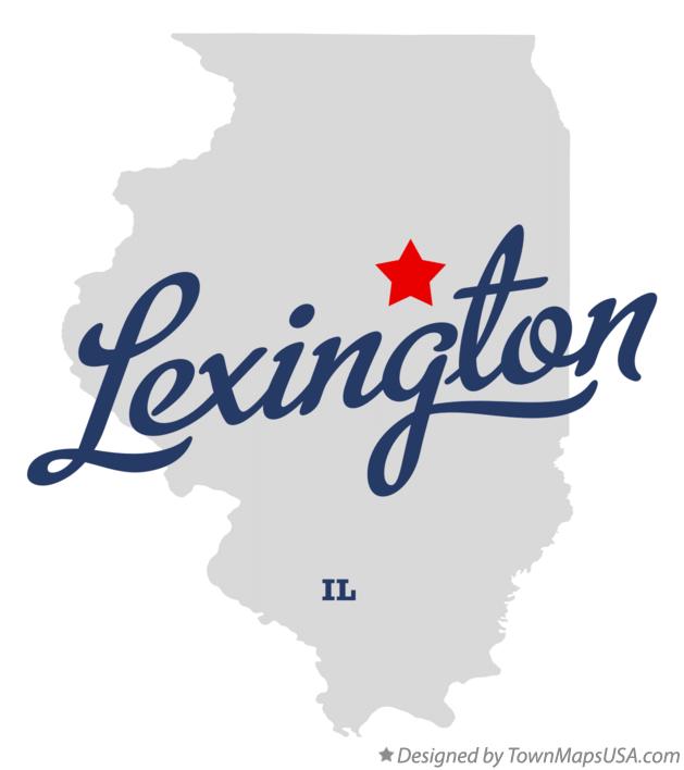 Map of Lexington Illinois IL