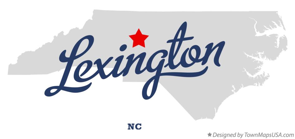 Map of Lexington North Carolina NC