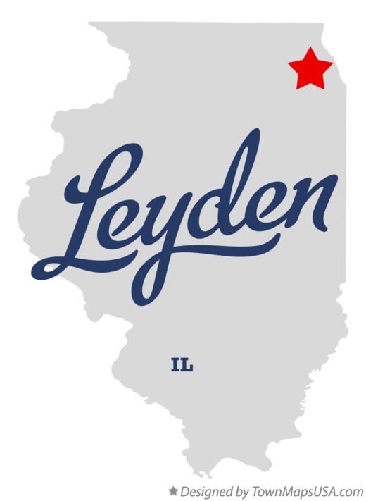 Map of Leyden Illinois IL