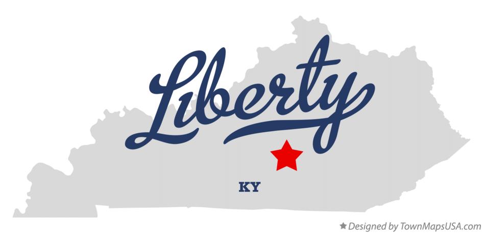 Map of Liberty Kentucky KY