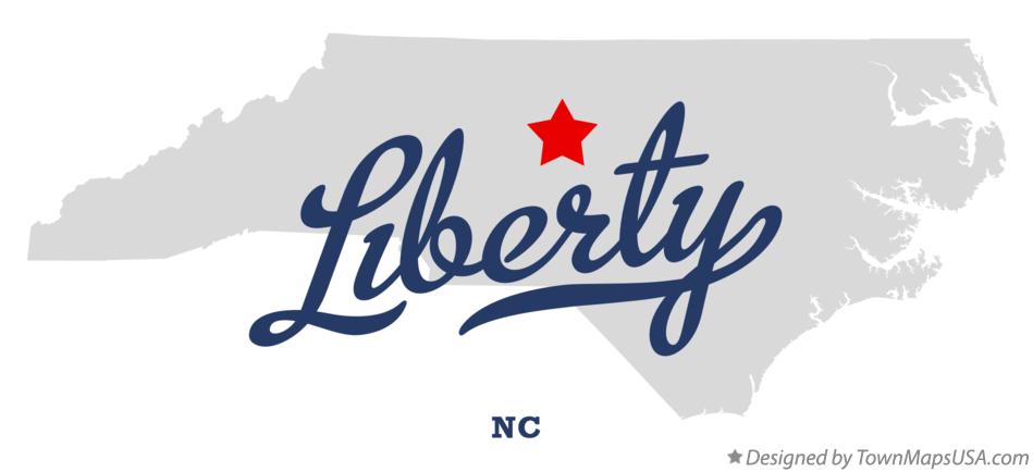 Map of Liberty North Carolina NC