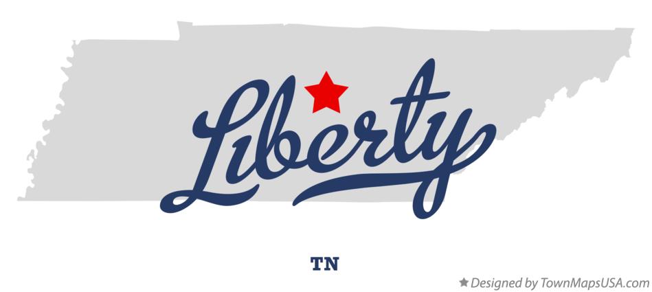 Map of Liberty Tennessee TN