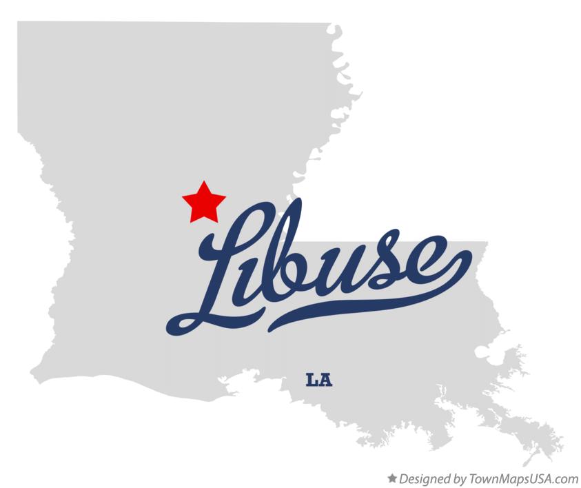 Map of Libuse Louisiana LA