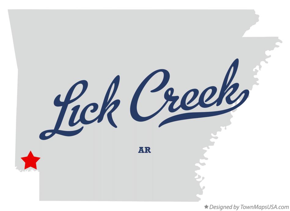 Map of Lick Creek Arkansas AR