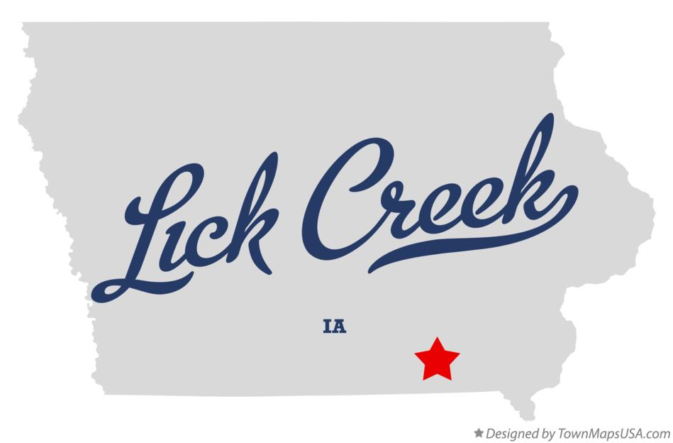Map of Lick Creek Iowa IA