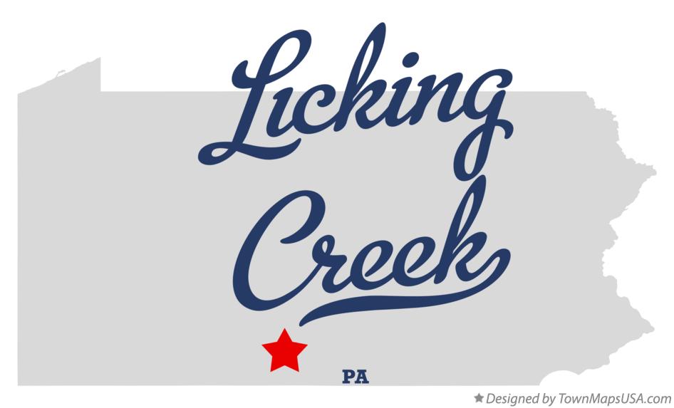 Map of Licking Creek Pennsylvania PA