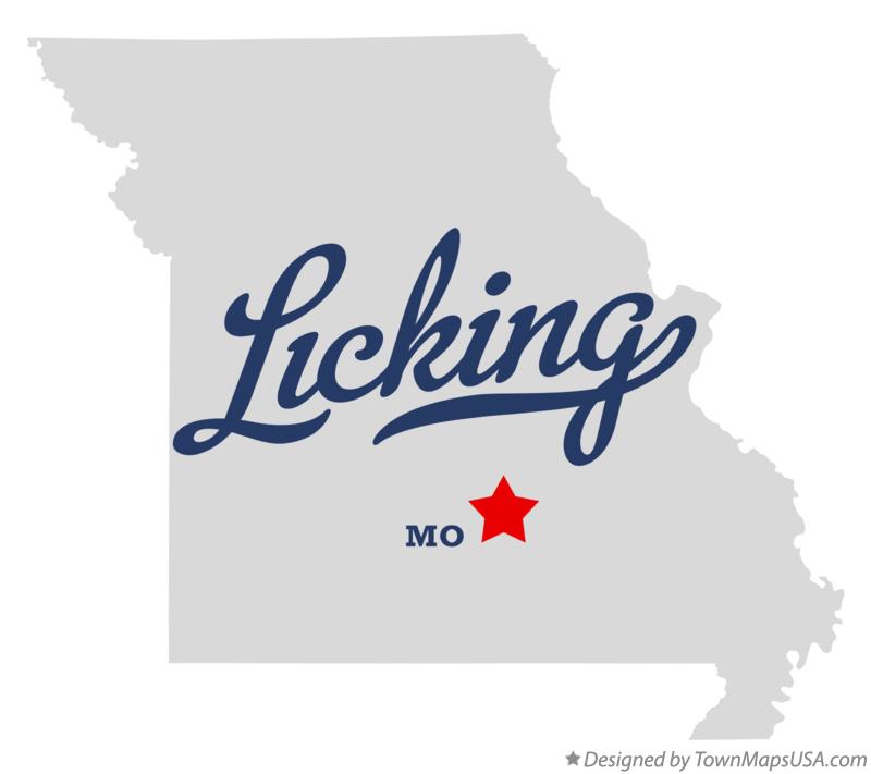 Map of Licking Missouri MO