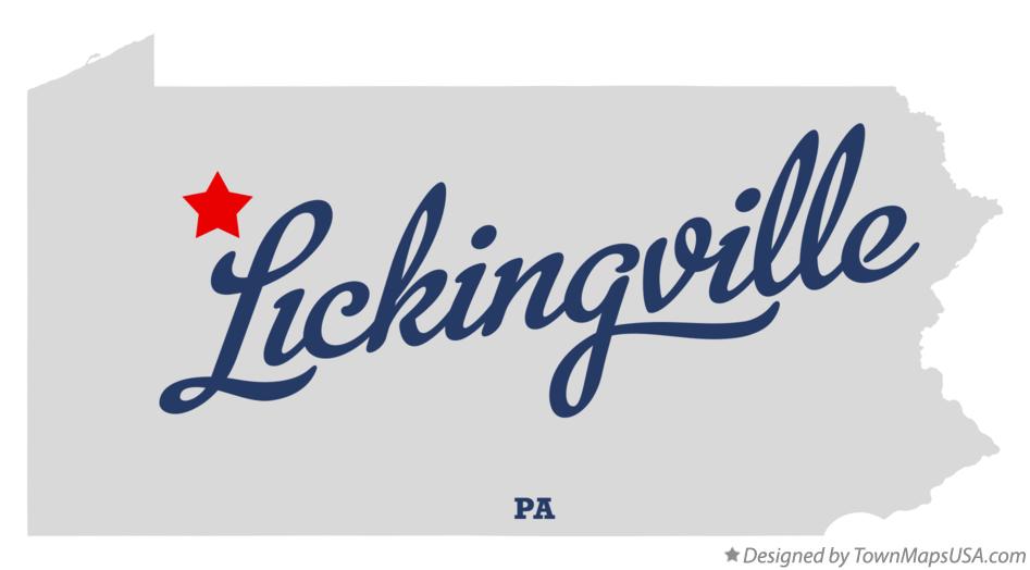 Map of Lickingville Pennsylvania PA
