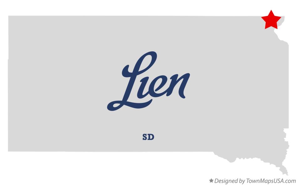 Map of Lien South Dakota SD