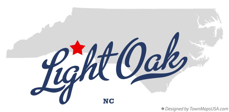 Map of Light Oak North Carolina NC