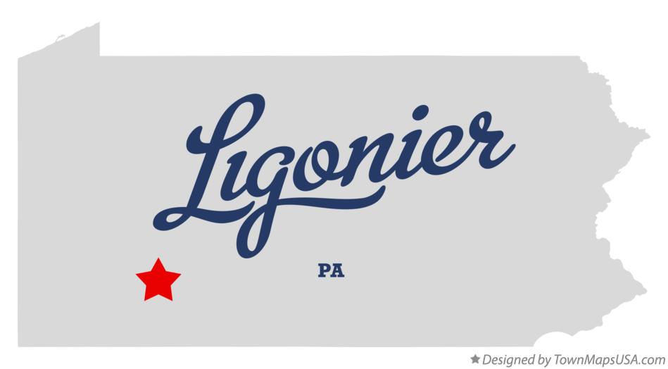 Map of Ligonier Pennsylvania PA