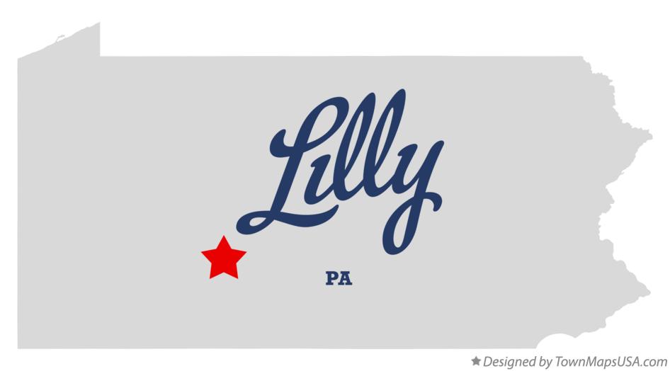 Map of Lilly Pennsylvania PA