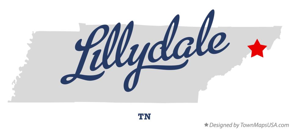 Map of Lillydale Tennessee TN